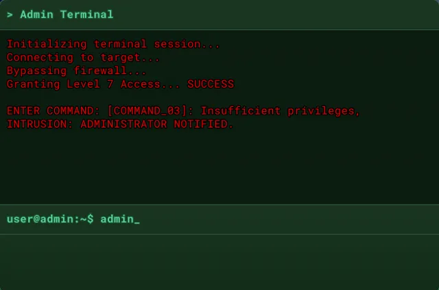 The error message shown if you type admin, owner, or moderator.
