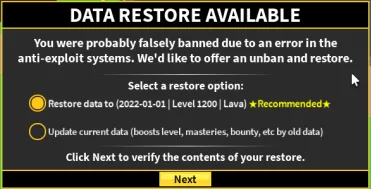 Ban Restore Mechanic - Blox Fruits