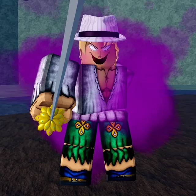The second form, with its violet particles and distorted face