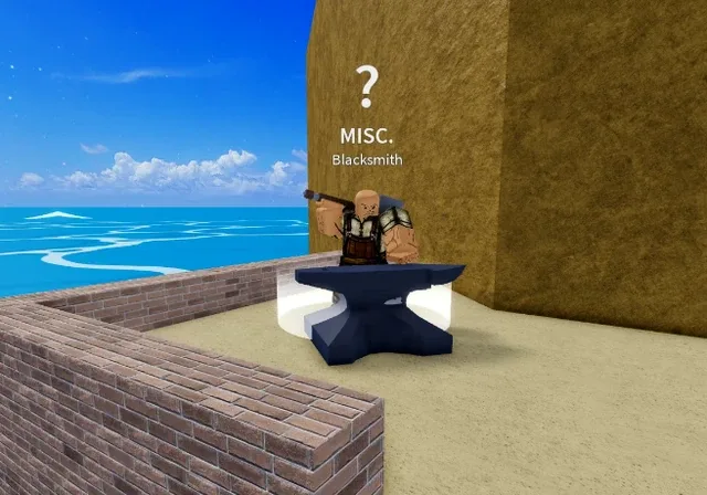 The Blacksmith to the left of the Kingdom of Rose docks.