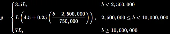 The formula the game uses to calculate the Bounty earned from killing another player.