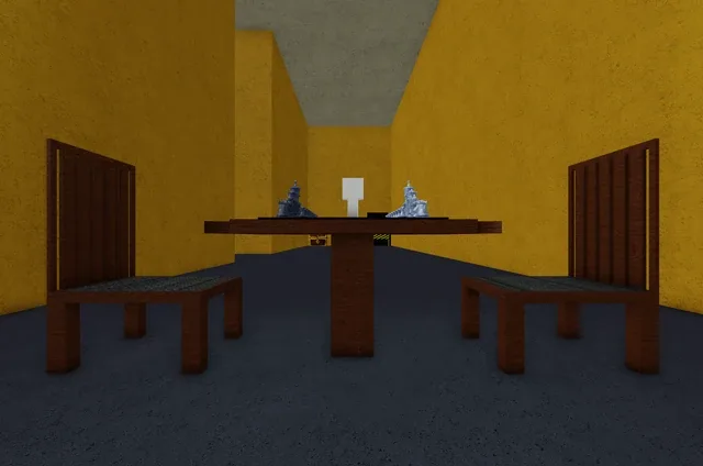 The minigame's chess table, engraved with the Chad is the king of Blox Fruits easter egg.