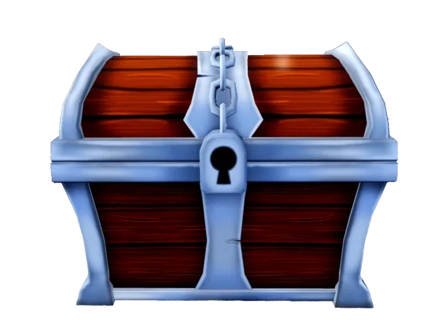A Silver Chest, the most common chest type in the game
