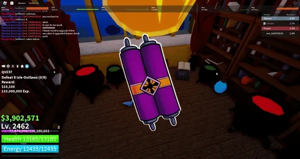 Rolling an enchantment with a Legendary Scroll, the source of Blessings and Curses