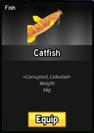 A fish with both the Corrupted and Celestial enchants in the inventory.