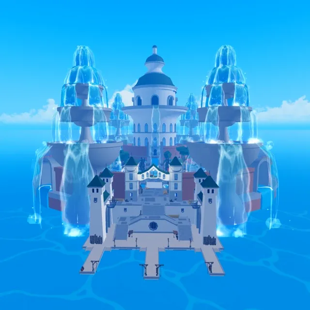 Fountain City, the island built around its huge central fountain.