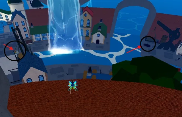 The location of the liftable platform, next to the Freezeburg Quest Giver.