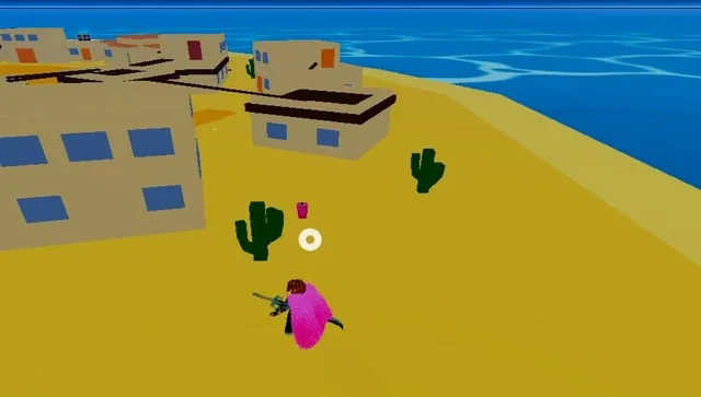 The fruit spawns in the Desert, between two cacti.