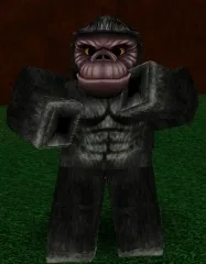 A Gorilla, with its hairy body and gray-pink face