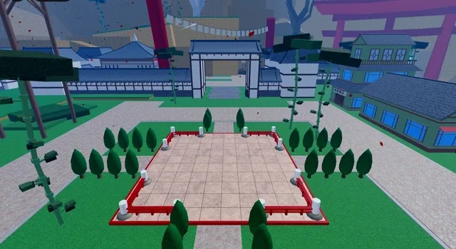 Le centre d'Hydra Town, la ville collée au Dragon Dojo