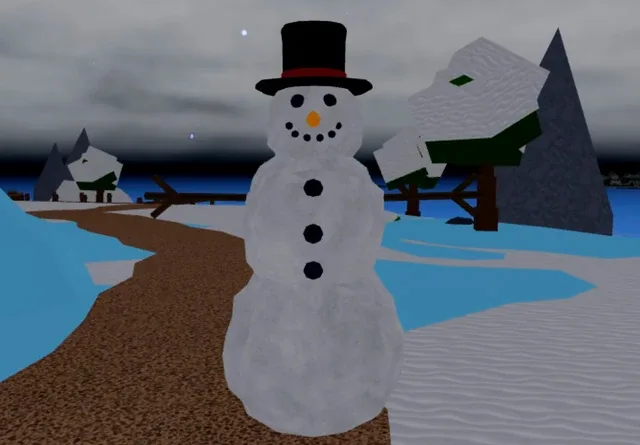 The finished snowman