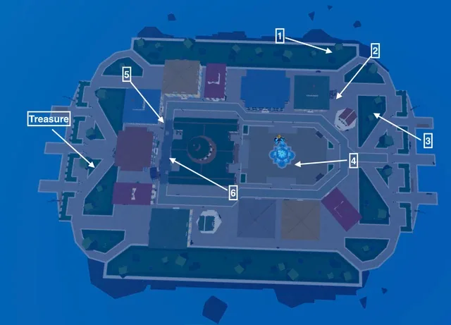 Where the treasure map can be hidden in Middle Town