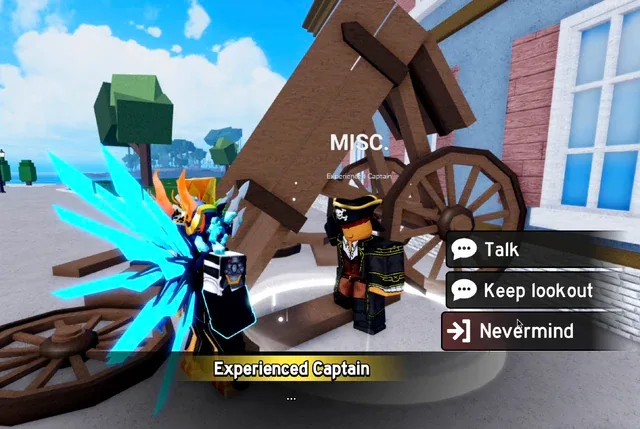 The "Keep lookout" option in the Experienced Captain's dialogue