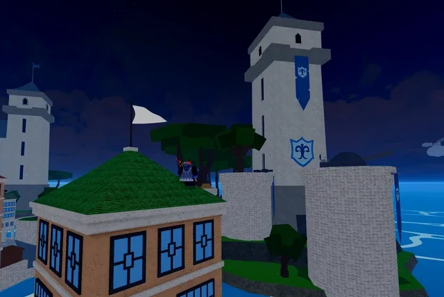 The Marine Fortress watchtower, where Parlus stands