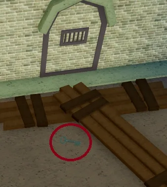The key, on the ground behind the Warden