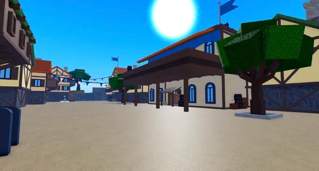 The Pirate Village tavern; the Chef spawns above the building