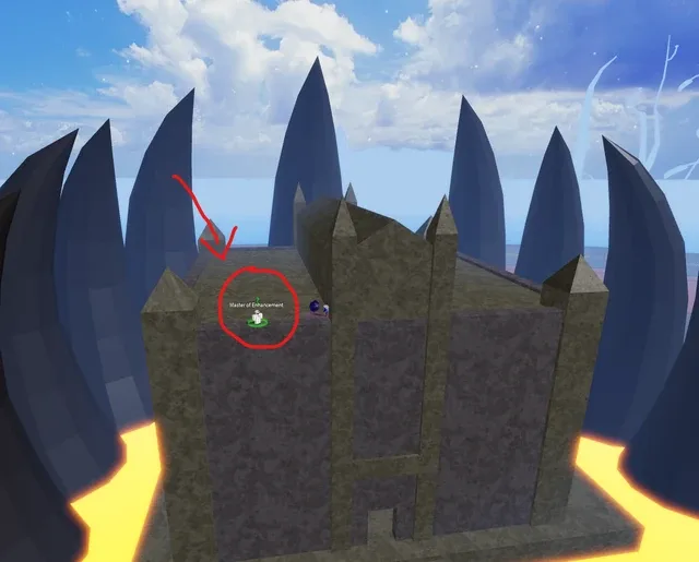 Hot and Cold, atop the fortress where the Smoke Admiral spawns.