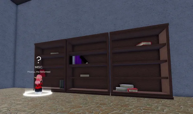 Phoeyu looking at the library before you approach