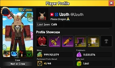 Player Profile Mechanic - Blox Fruits