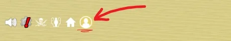 The Player Profile button, just above the compass, next to the Home Point.