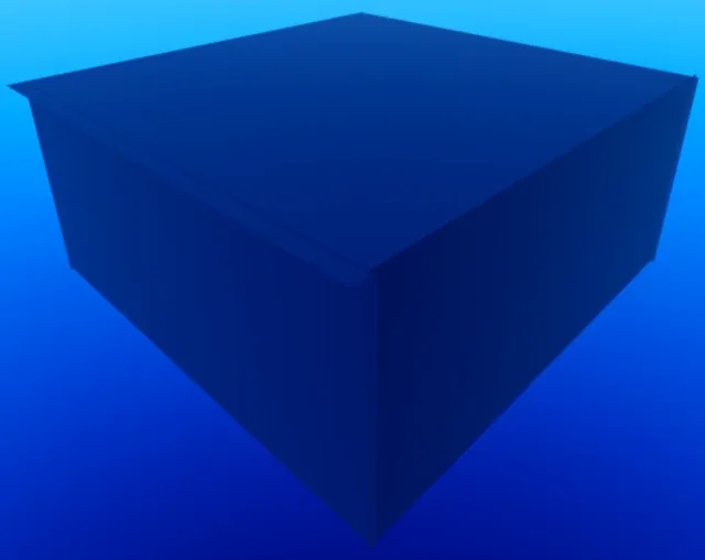 The outside of the Pocket Dimension, an approximately square black block.