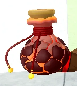 The Lava Potion active, to cross a lava zone without taking damage.