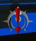 The red compass, when you're facing away from the quest giver.