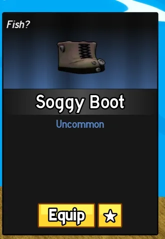 The boot filed under the Fishes group of the inventory