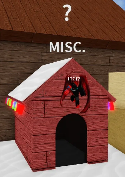 The dog house where Indra lives, at Frozen Village