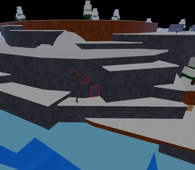 The wall to break with Dark Blade's Z to find the Frozen Village letter