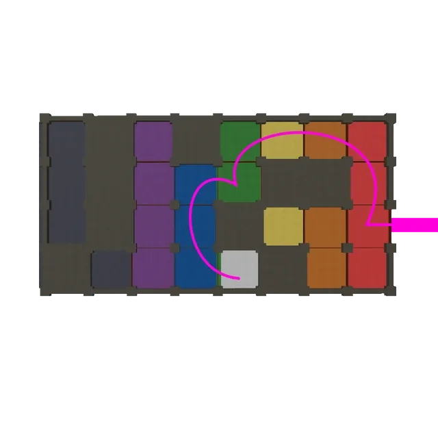 The Marine Fortress maze map, followed from the right: right, left, left, right, left, left