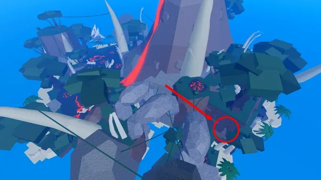 The cave entrance where you talk to the Statue to start the trial.