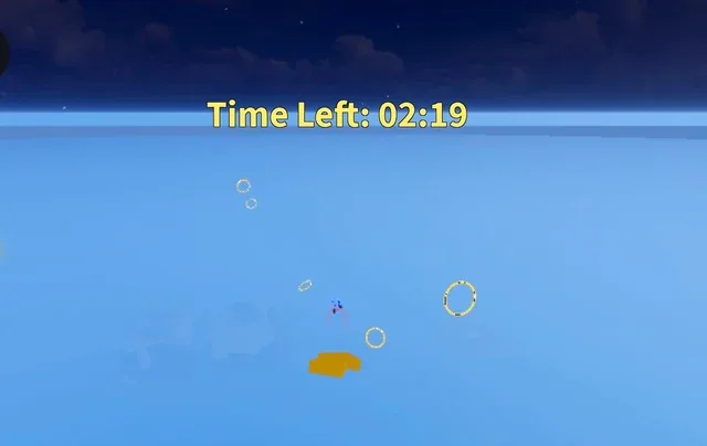 The Valentines Delivery minigame, flying through the rings in the sky.
