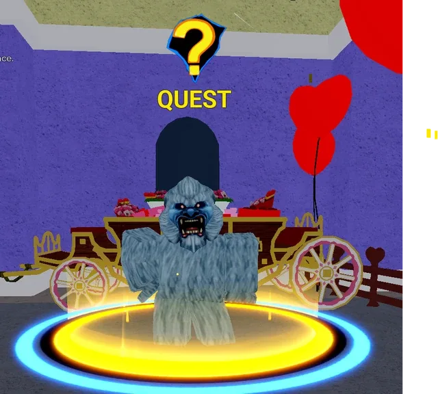 Le Yeti dans son rôle de PNJ Valentine's Delivery, qui envoie une lettre à The Gorilla King.
